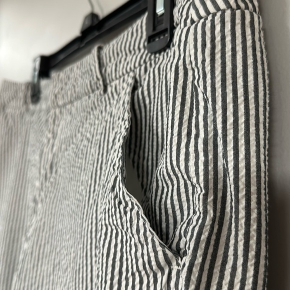 Merona Classic Gray & White Striped Seersucker zip pants, 4 Pocket, 16, EUC - Picture 6 of 7